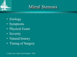 Mitral valve stenosis - AQUIRED HEART DISEASE | PPT