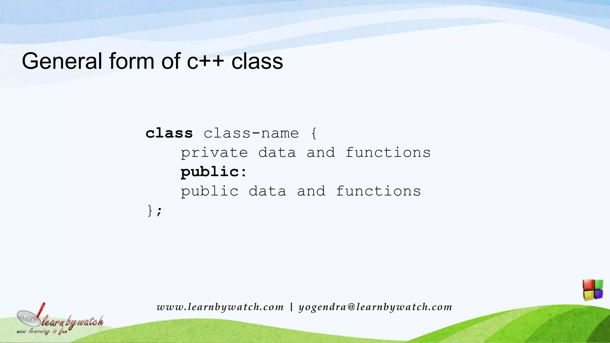 Write First C++ class | PPT
