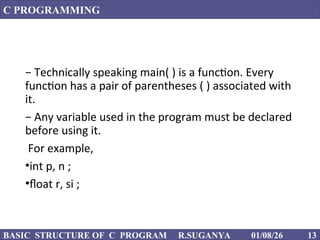 FIRST C PROGRAM in basic level for better understand | PPT