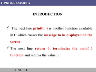 FIRST C PROGRAM in basic level for better understand | PPT