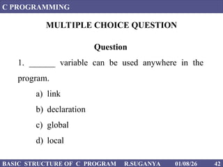 FIRST C PROGRAM in basic level for better understand | PPT
