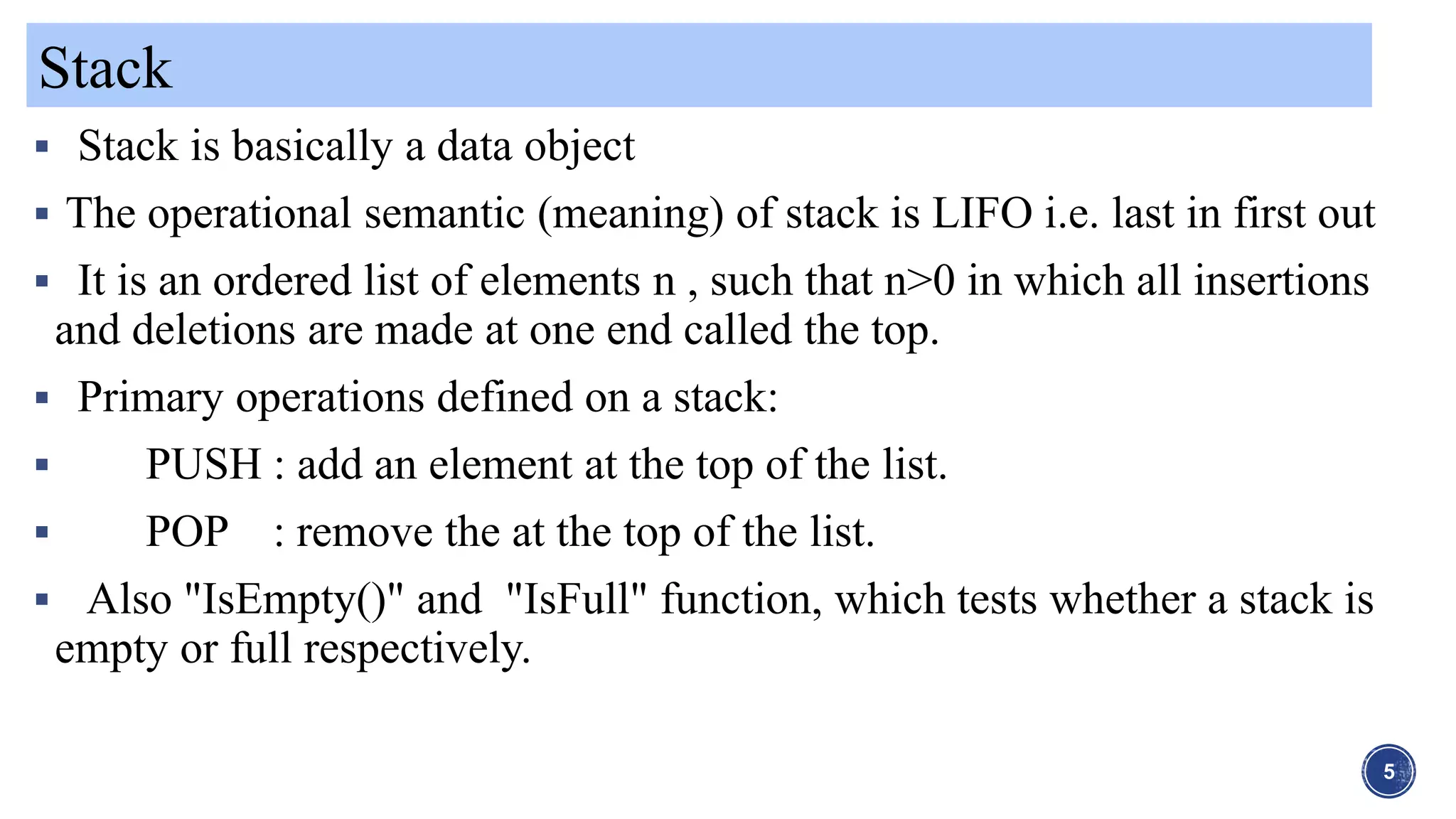 Stack Data Structure | PPT