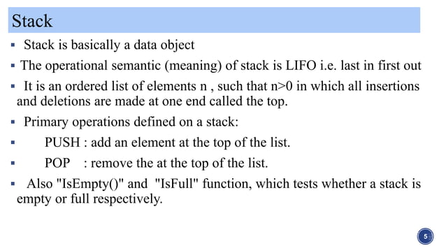 Stack Data Structure | PPTX | Programming Languages | Computing