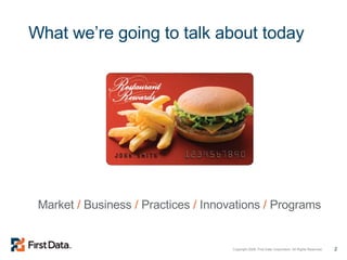 What we’re going to talk about today Market  /  Business  /  Practices  /  Innovations  /  Programs 