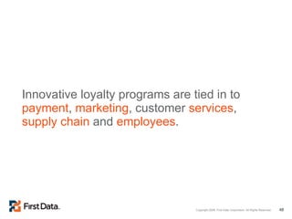 Innovative loyalty programs are tied in to  payment ,  marketing , customer  services ,  supply chain  and  employees . 