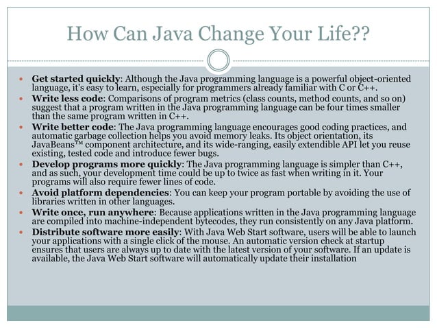 Why JAVA is Best | PPT