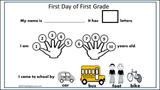 First days of first grade | PPT