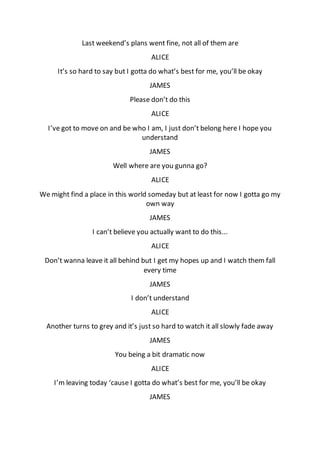 First draft of our short film script | DOCX