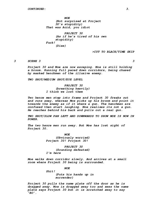 First draft script
