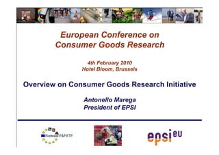 First european consumer goods research conference   4 feb 2010 - key slides (1)