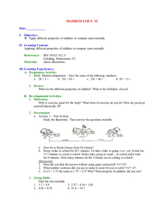 Grade Computation In Mathv Using Components First grading mathematics vi | DOCX