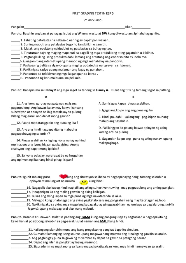 FIRST GRADING TEST IN ESP 5.docx