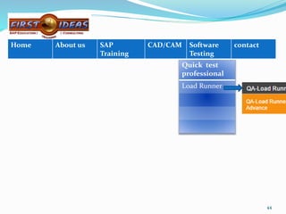 444444
Quick test
professional
Load Runner
Home About us SAP
Training
CAD/CAM Software
Testing
contact
 
