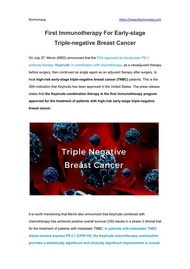 First immunotherapy for early stage triple-negative breast cancer | PDF