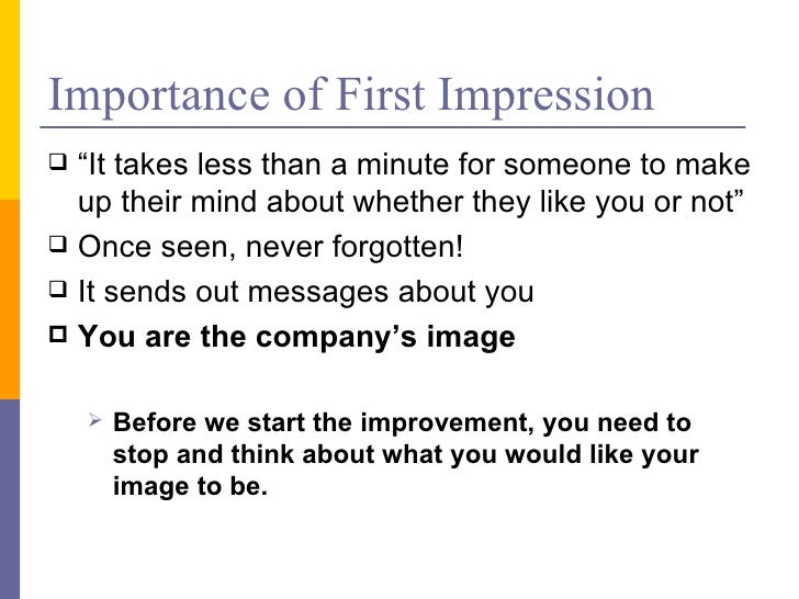 first impression importance essay