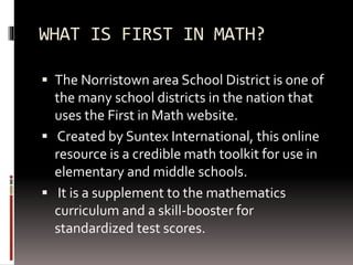 First in math | PPT