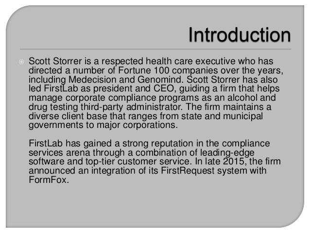 firstlab formfox platform integration enhances drug testing services