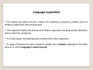 First language acquisition | PPTX