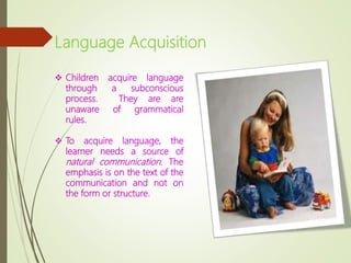 Explaining First Language Acquistion First language acquisition | PPTX