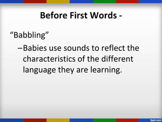 First language acquisition (behaviourism) | PPTX