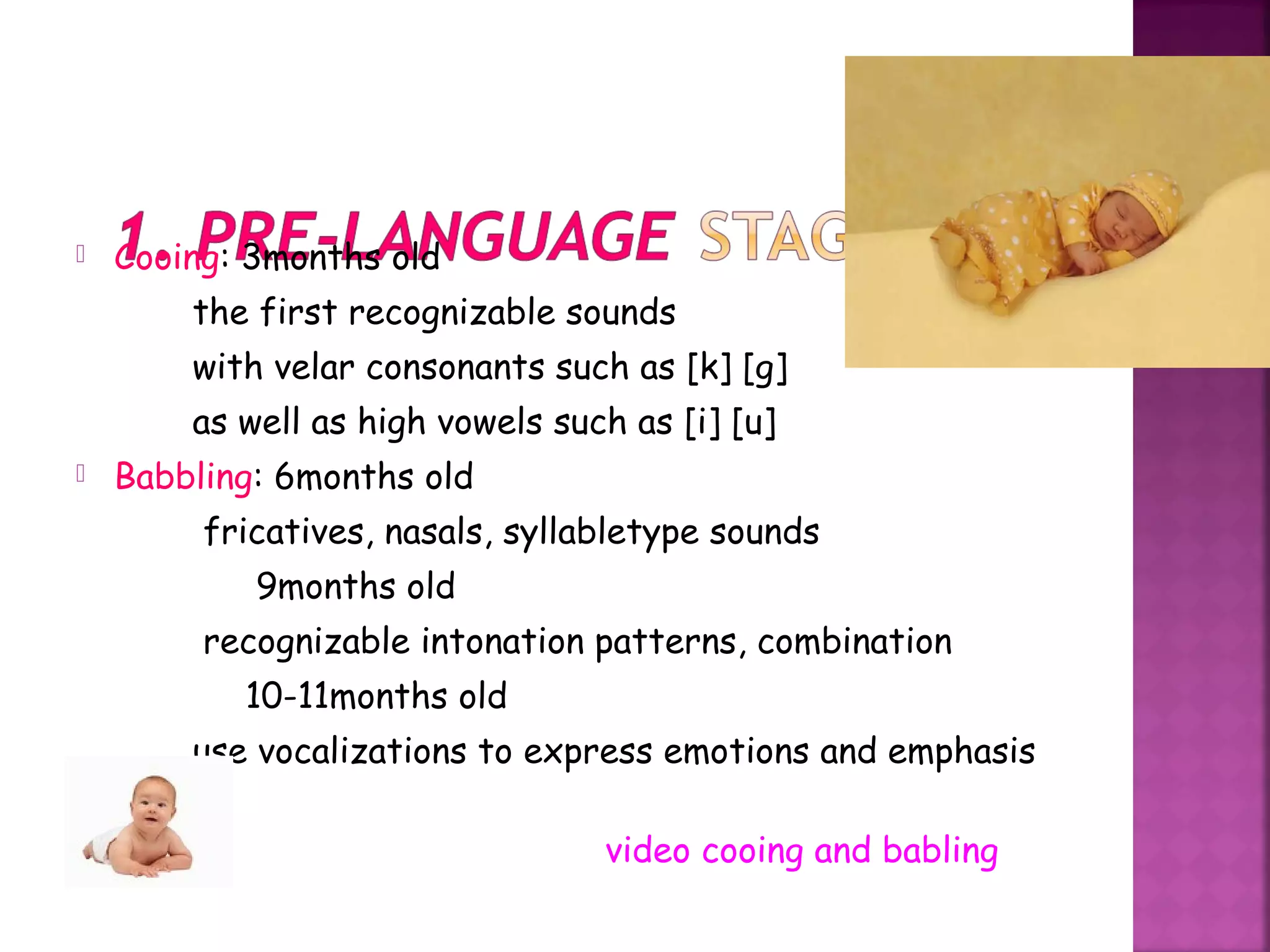 First language acquisition stages | PPT