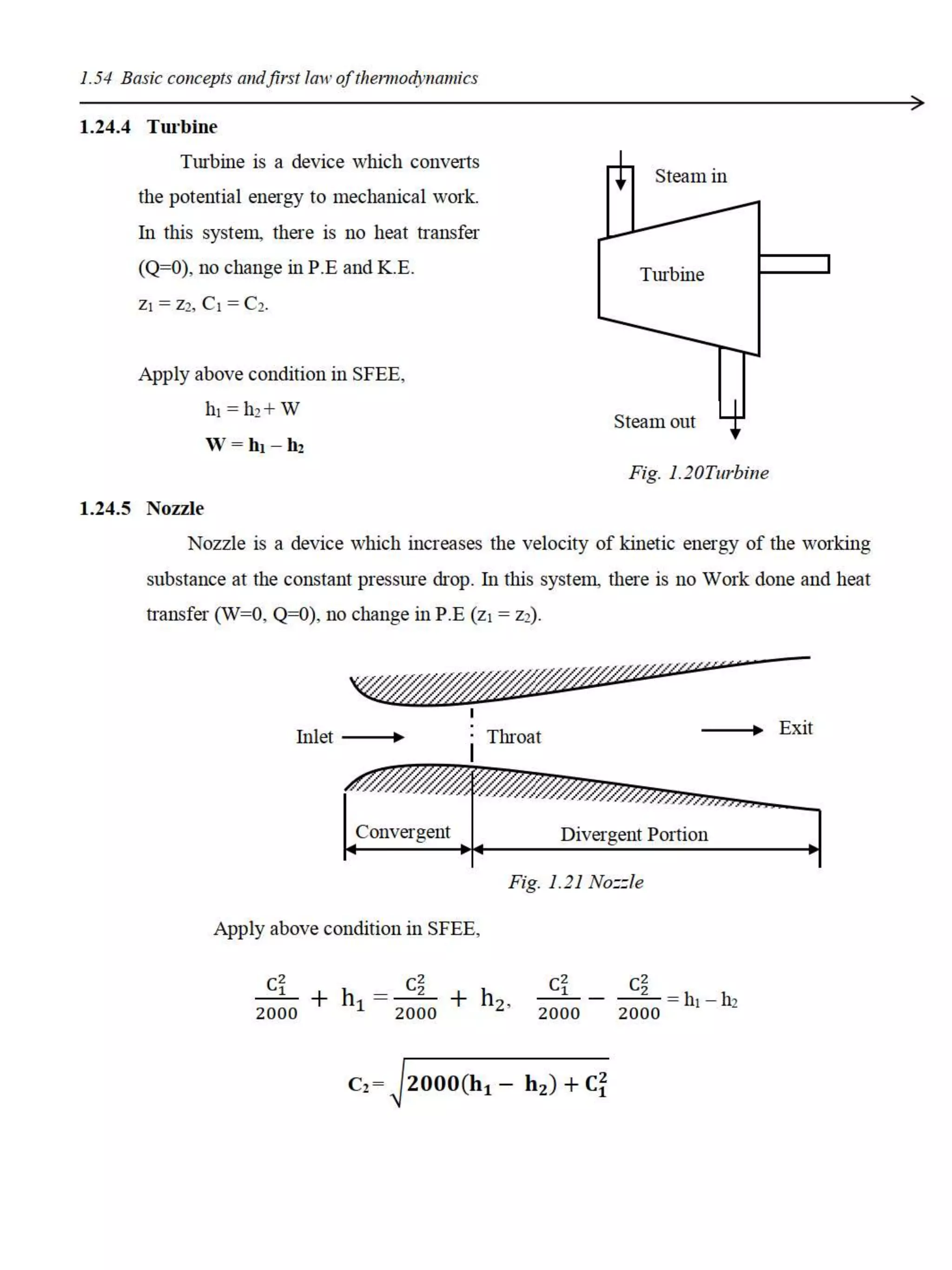 First law of thermodynamics ( open system) and SFEE