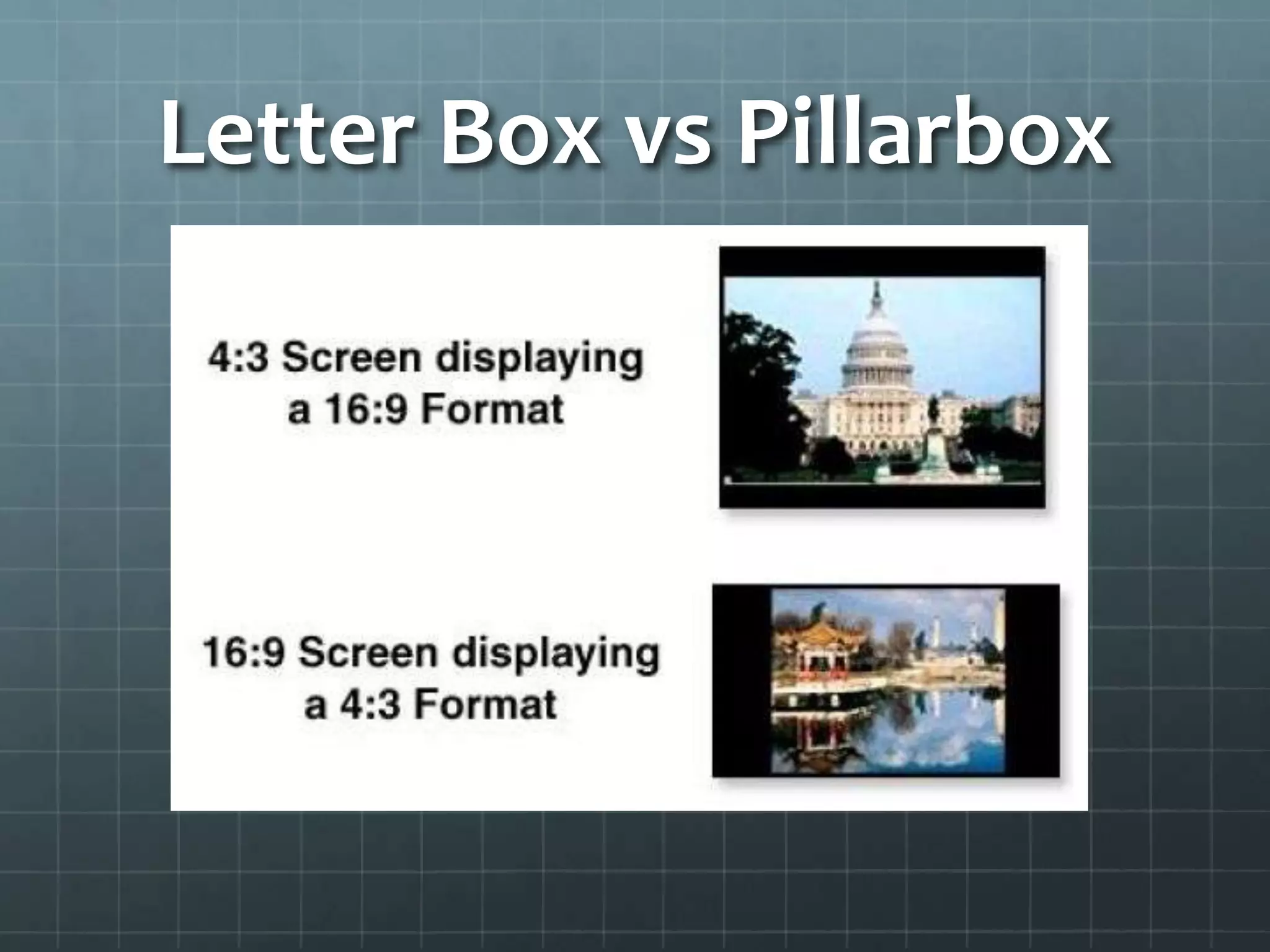 Letter Box vs Pillarbox
 