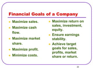Overview  of  Managerial Finance