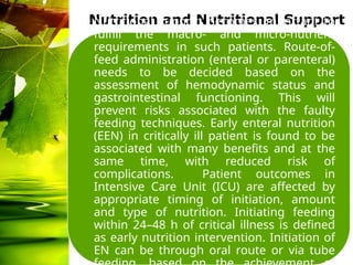 Total parenteral Nutrition in Critical Care Units | PPTX