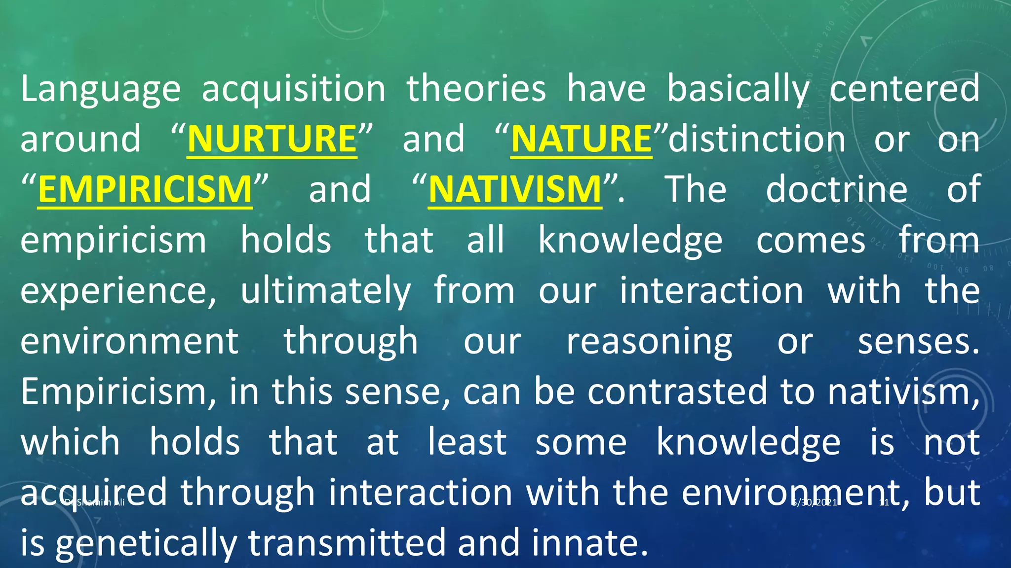 The Nature of Language Learning Theories | PDF