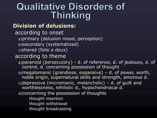 Delusion Reference psychiatry The Criteria of mental Health | PPTX
