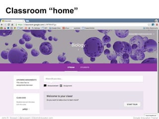 Google Education TrainerJohn R. Sowash | @jrsowash | ElectricEducator.com
Classroom “home”
 