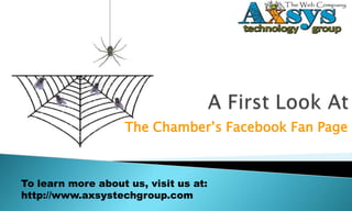 A First Look At The Chamber’s Facebook Fan Page To learn more about us, visit us at: http://www.axsystechgroup.com 