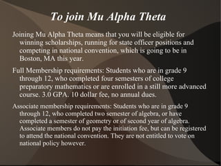 There are 4 groups in this club: AP statistics group, AP Calculus group, and Math Competition group, and Study Buddy group 