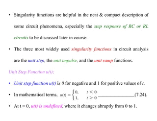 Singularity Fcunction Ramp First order circuits linear circuit analysis | PDF