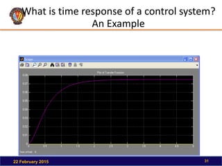 What is time response of a control system?
An Example
22 February 2015 31
 