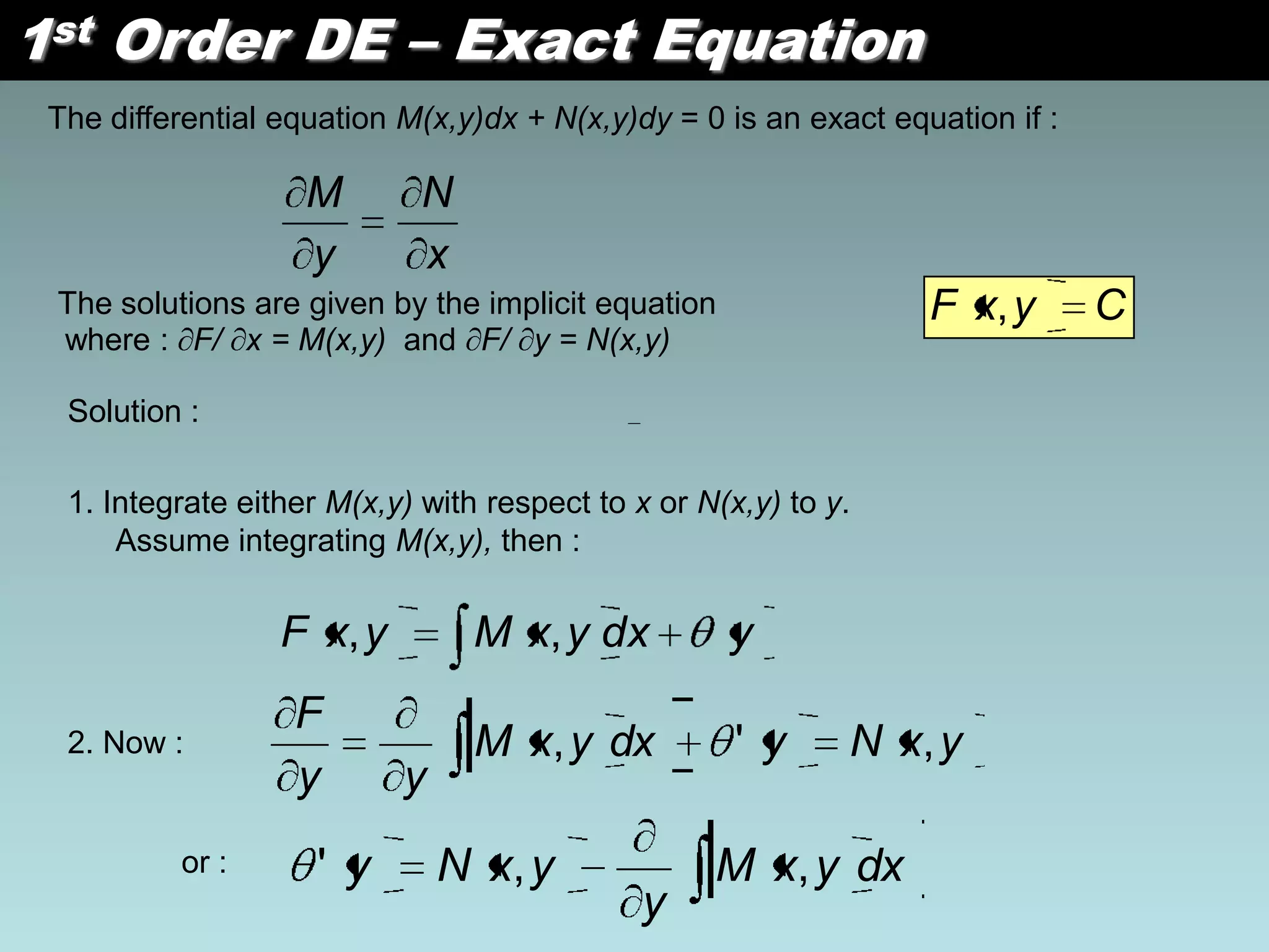 First order linear differential equation | PPTX