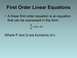 First order linear differential equation | PPTX