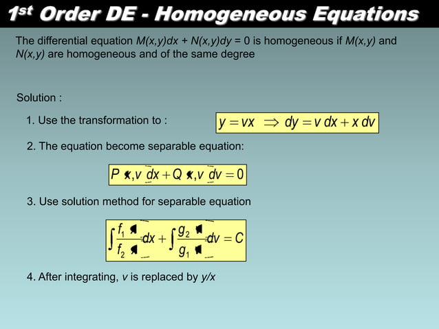 First order linear differential equation | PPT