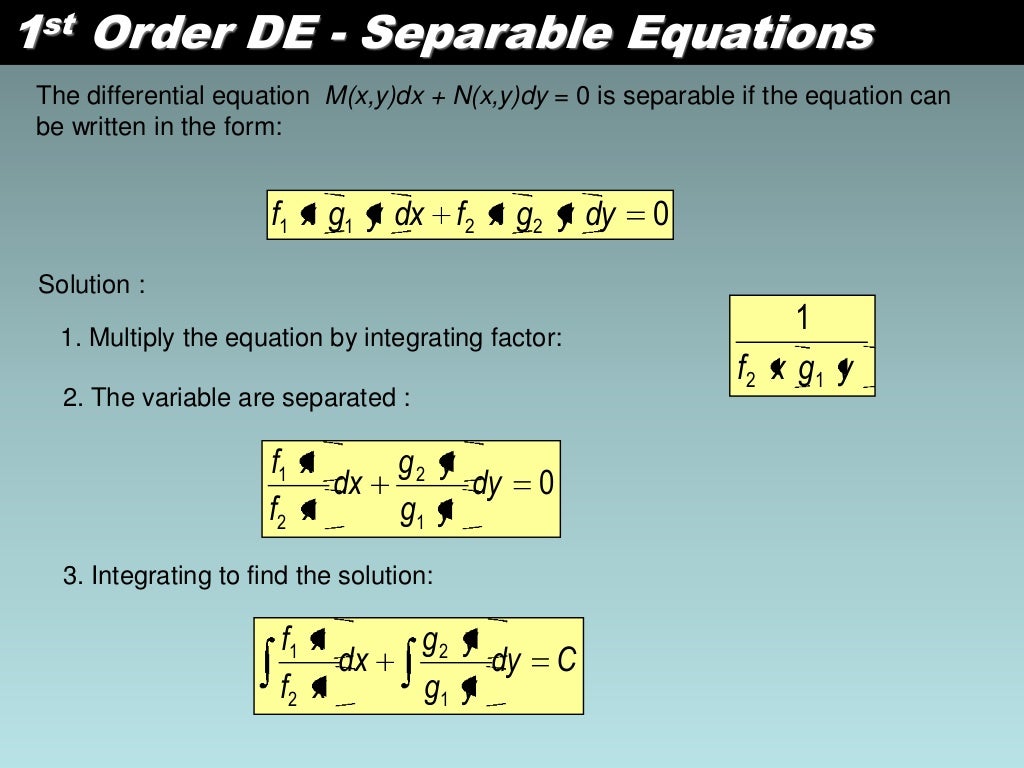 First Order Linear Differential Equation