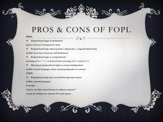 First order predicate logic(fopl) | PPTX