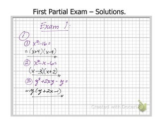 First Partial Exam – Solutions.
 