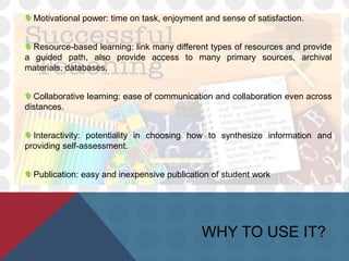 Motivational power: time on task, enjoyment and sense of satisfaction.