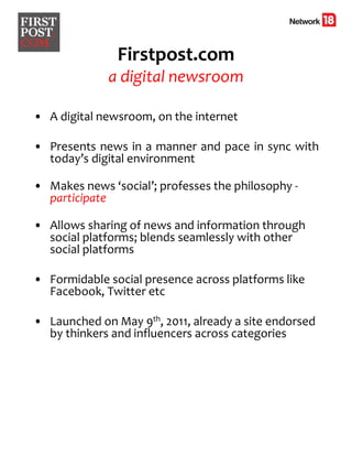 Firstpost - Portal of the year | PDF
