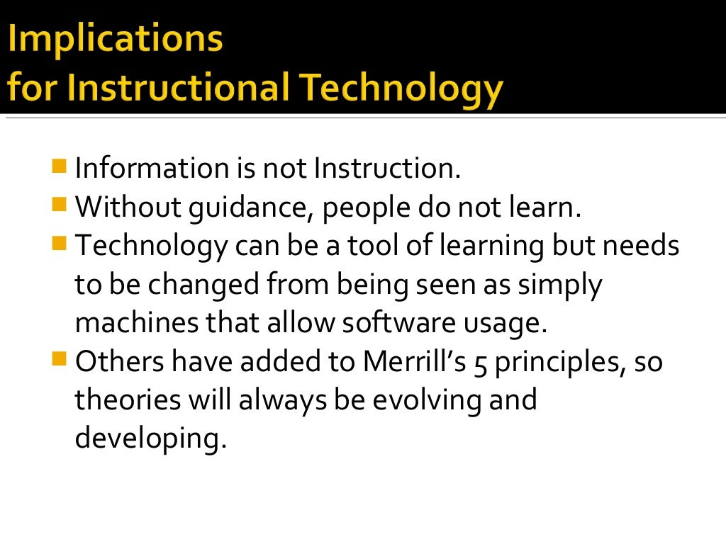 First Principles Of Instruction David Merrill