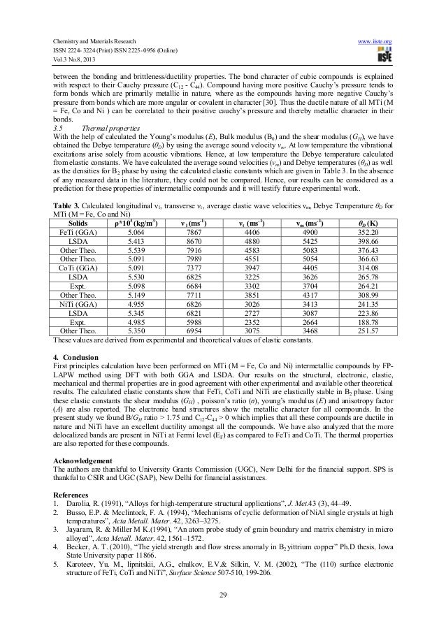 form atomic factor of table structural, First electronic, on principles elastic study