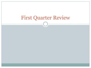 First Quarter Review 