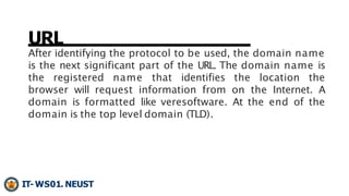 URL
TLDs are what the user commonly identifies as the end of
the domain registration. The TLD identifies the highest level...