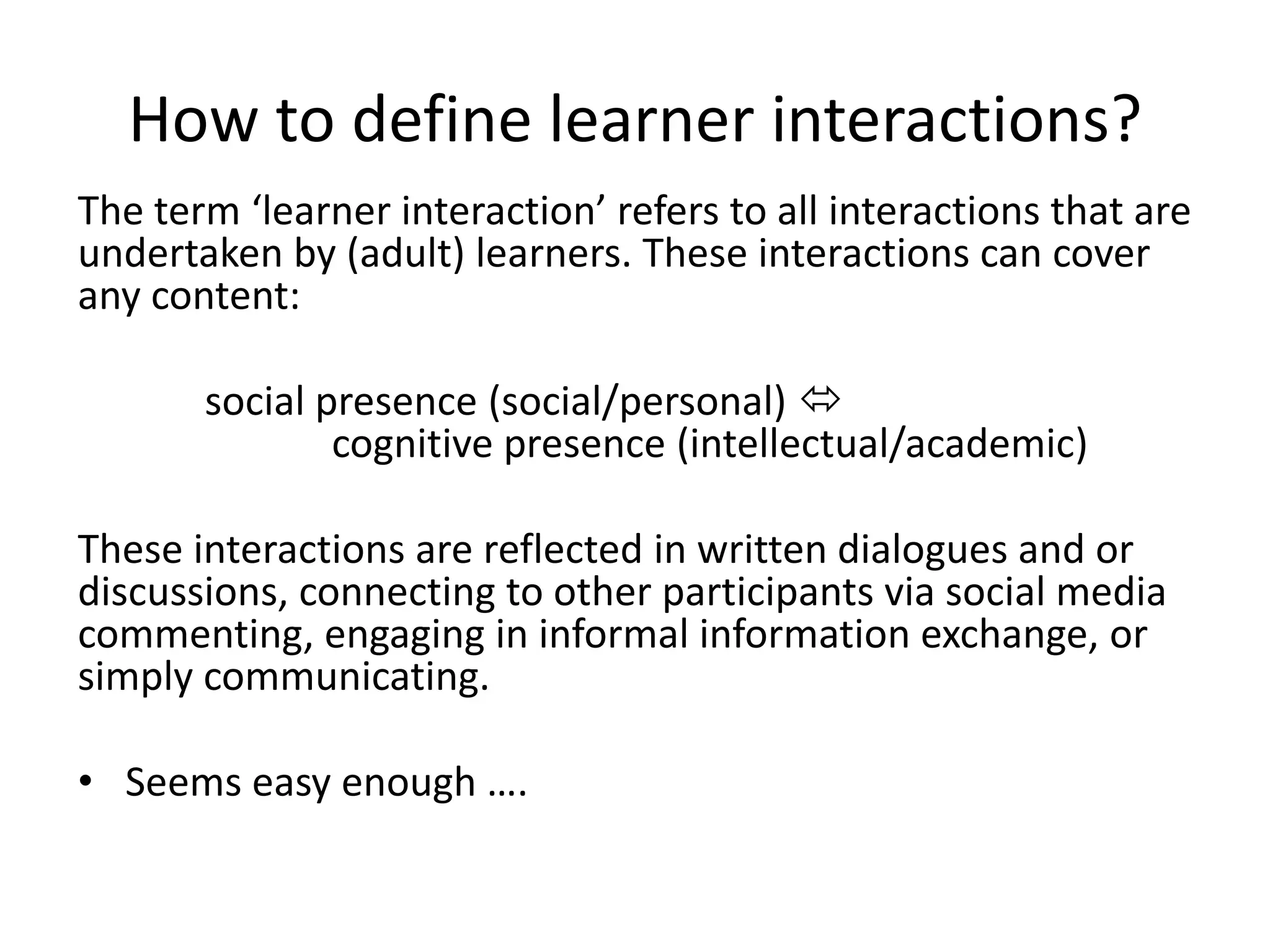 Connectivism as core theory
           Principles of connectivism:
           • Learning and knowledge rests in diversity
              of opinions.
           • Learning is a process of connecting
              information sources.
           • Learning may reside in non-human
              appliances.
           • Capacity to know more is more critical
              than what is currently known
           • Nurturing and maintaining connections is
              needed to facilitate continual learning.
           • Ability to see connections between fields,
              ideas, and concepts is a core skill.
           • Decision-making is itself a learning
              process.

           George Siemens (2005 – Connectivism - a
           learning theory for the digital age)
 