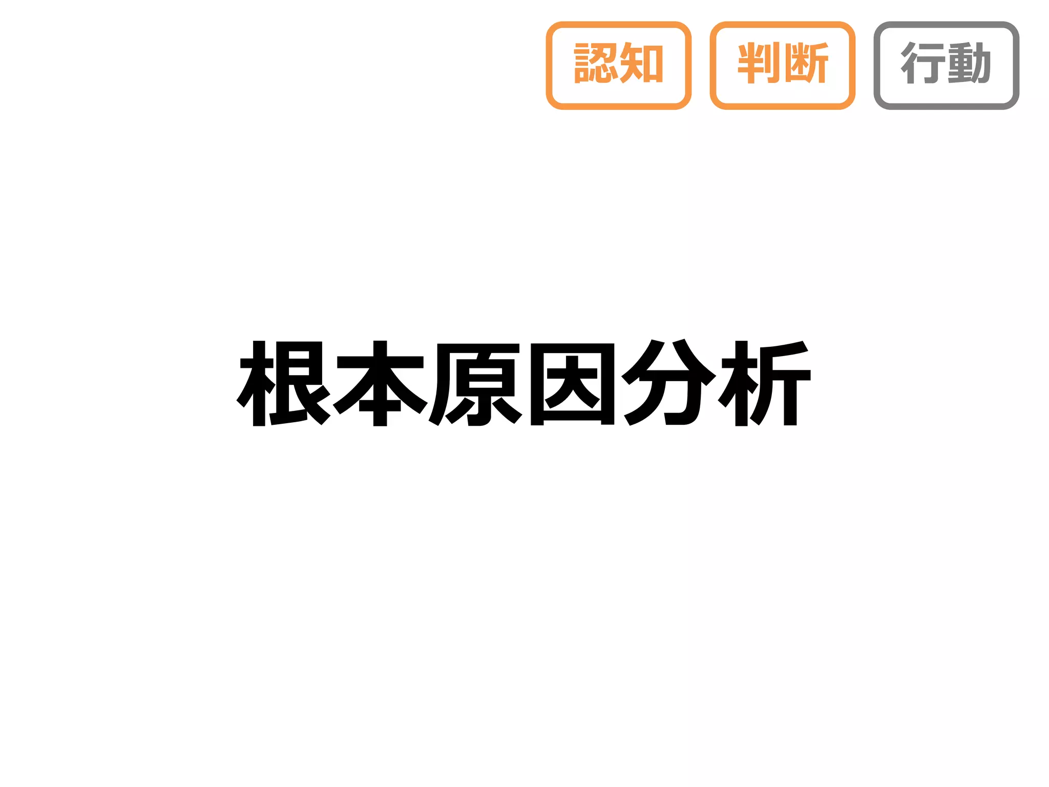 認知   判断   行動




根本原因分析
 
